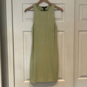 nwot green gingham racerback bodycon mini dress